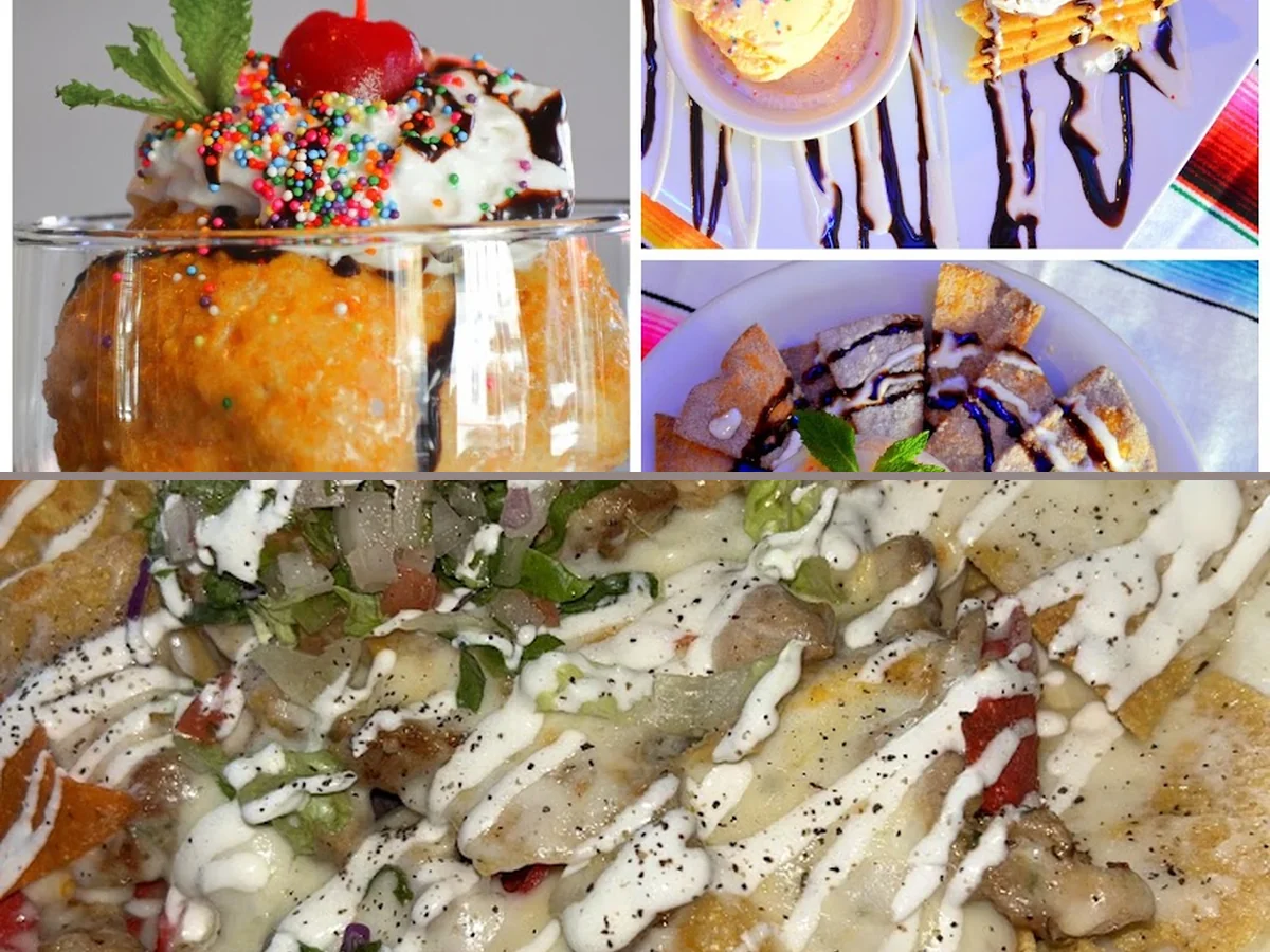 Ecuadorian and Mexican dishes on display.